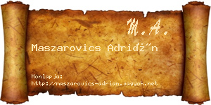Maszarovics Adrián névjegykártya